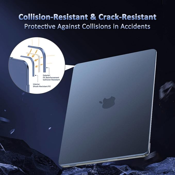 MOSISO Compatible with MacBook Neo Case 13 inch 2026 Release A3404, Seamlessly Closes Scratches & Fingerprints Resistant Hard Shell&Sixteen Grid Puffy Bag&Keyboard Skin&Type C&Screen Film, Indigo