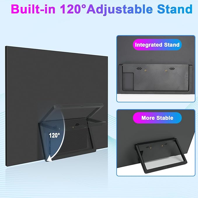Portable Monitor 16" 165Hz 1920x1200P 133% sRGB 16:10 FHD HDR Mini HDMI USBC Gaming Monitor Supports VRR with FreeSync, Speakers, VESA, External Second Screen for Laptop, PS,Mac, Xbox,Switch2