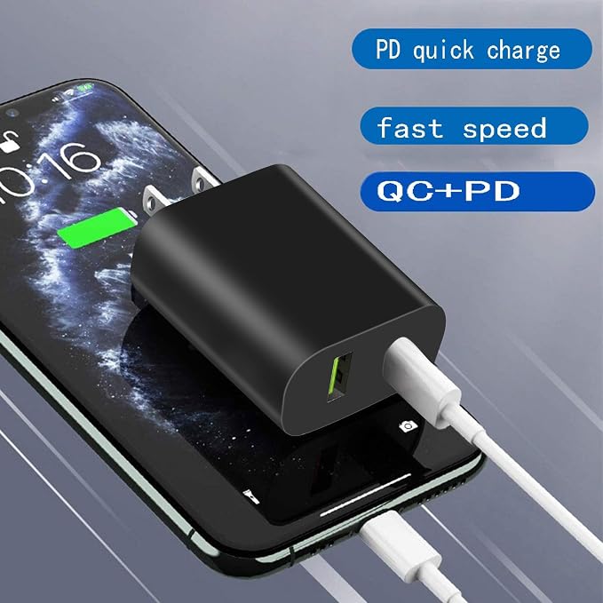 3 Pack USB C Charger Block, Dual Port Type C Wall Charger Fast Charging 20W Power Adapter Cube for iPhone 14/14 Pro/14 Pro Max/14 Plus/13/12/11, XS/XR/X, iPad, Samsung, More