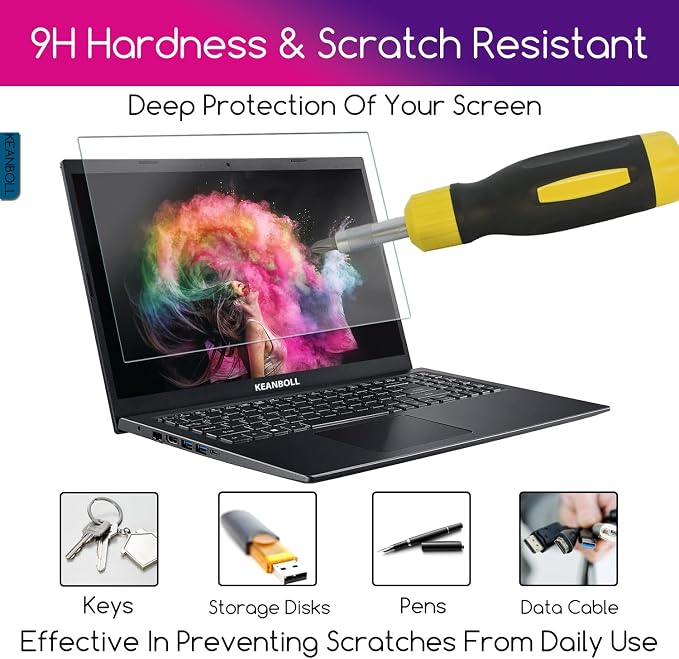 KEANBOLL 14 inch Laptop Screen Protector Tempered Glass Compatible with Other All 14" Laptops with 16:9 Aspect Ratio,(309x174 / W x H)-Ultra Clear & 9H Hardness,14 Tempered Glass Shield