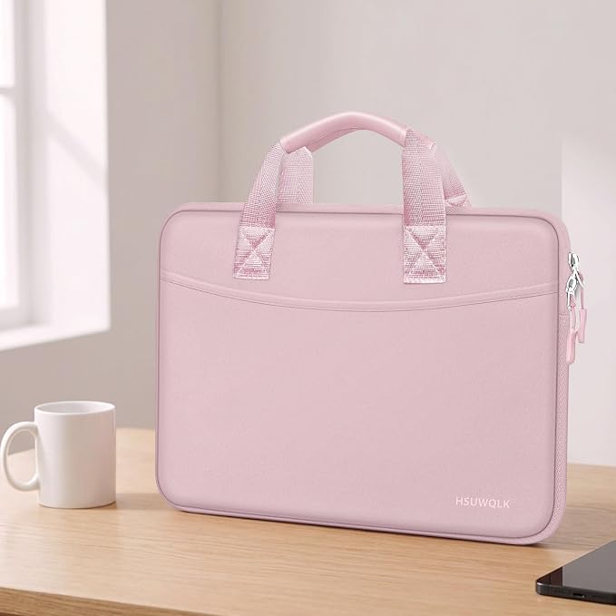 Laptop Case 13.3 inch,13-13.3 inch Laptop Sleeve Bag Compatible with MacBook Neo 13/Air 13 13.6/Pro 13/Pro 14,HP Dell ASUS Lenovo Notebook,Neoprene Computer Bag with Handle&Curved Pocket,Pink