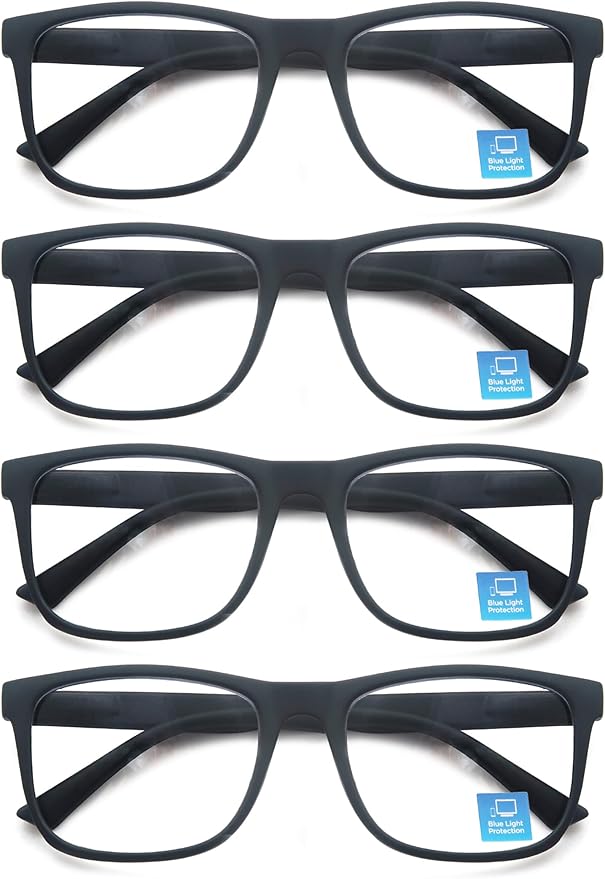 Blue Light Blocking Reading Glasses Men Large Wide Oversized Square Computer Readers Glasses for Big Head/Large Face