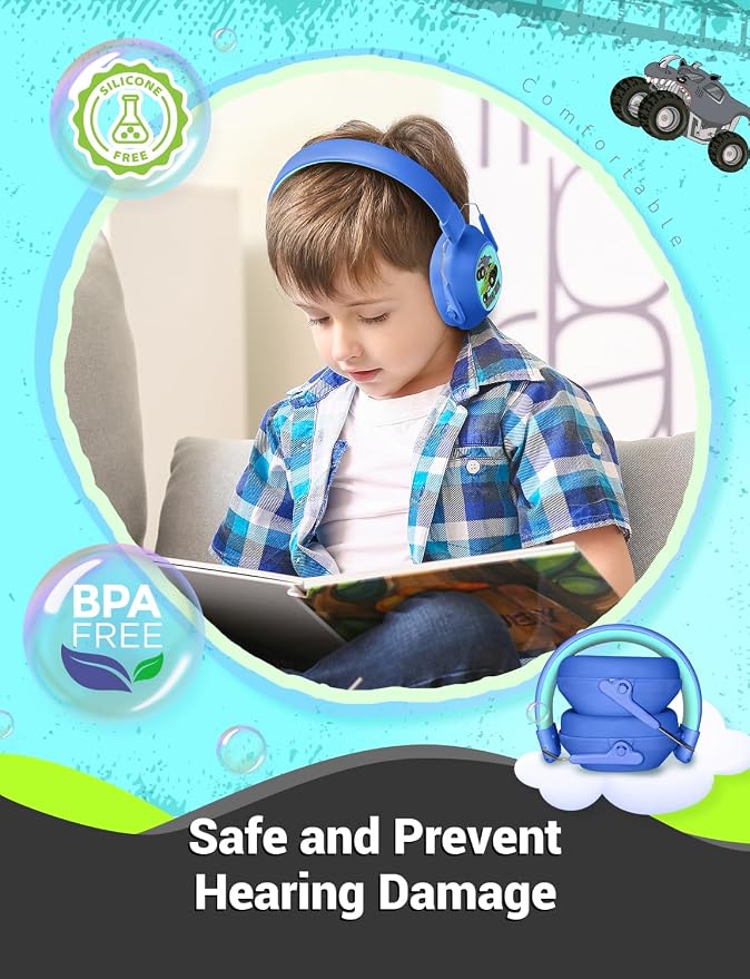 iClever Noise Cancelling Headphones for Kids, SNR 29dB Safety Noise Reduction Ear Muffs for Autism Sensory &Concentration Aid, Ear Hearing Protection for Fireworks/Event/Monster Jam/Concert