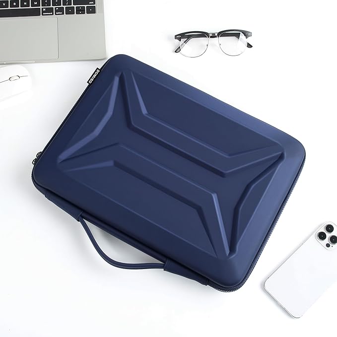 DOMISO 15.6-16 Inch Laptop Hard Case, Waterproof Shockproof Hard Shell Laptop Sleeve Protective Computer Bag for Macbook Pro/Lenovo IdeaPad/HP ENVY/Dell XPS, Navy Blue