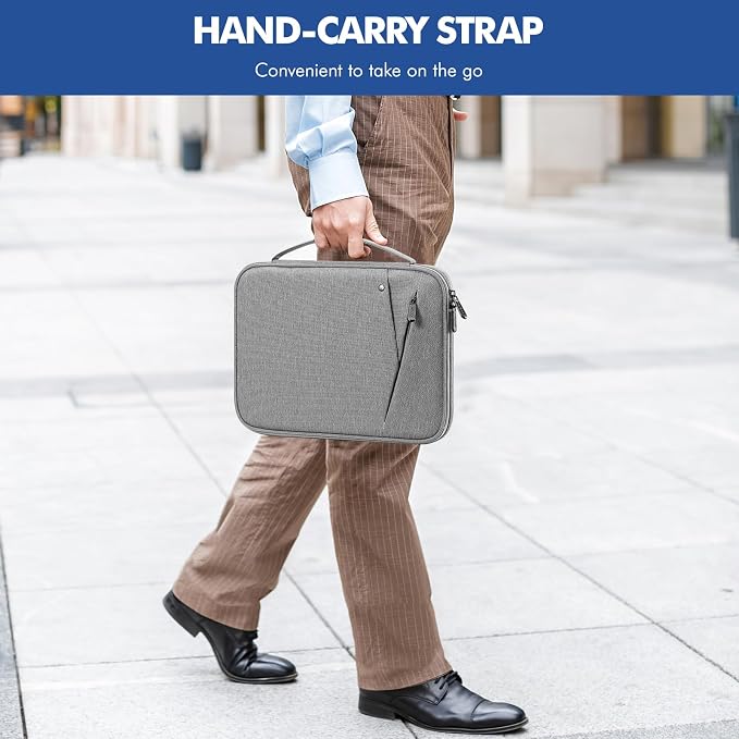 MoKo 9-11 Inch Tablet Sleeve Carrying Case with Handle, Padded Protective Travel Bag for New 11-inch iPad Air 4 2026/Pro M5/ A16, iPad 10th/Air 5/4th 10.9, i-Pad 9/8th 10.2,Tab S9/S8 11, Light Gray