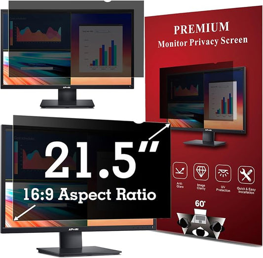 21.5 Inch Privacy Screen Filter for Computer Widescreen 16:9 Monitor - Privacy Shield,Anti-Glare and Anti-Blue light Screen Protector