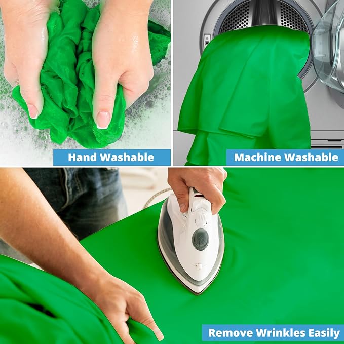Aimosen 10x10FT Green Screen Backdrop for Photography, Large Background for Zoom Meetings, High Density Polyester Fabric Chromakey Backdrop Curtain for Video Photoshoot Studio Gaming