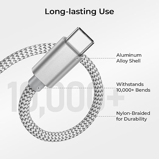 Basesailor for iPhone 17 16 Pro Max Charger Cord,USB to USB C Cable 6.6FT/2Pack,Type C Charging Power Cord for Apple 15 iPad 10 Air 4 5,Samsung Galaxy S25 S24 S23 S22 Plus Ultra,A52 A53 A54,Pixel 9 8