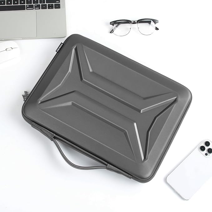DOMISO 15.6-16 Inch Laptop Hard Case, Waterproof Shockproof Hard Shell Laptop Sleeve Protective Computer Bag for Macbook Pro/Lenovo IdeaPad/HP ENVY/Dell XPS,Dark Grey
