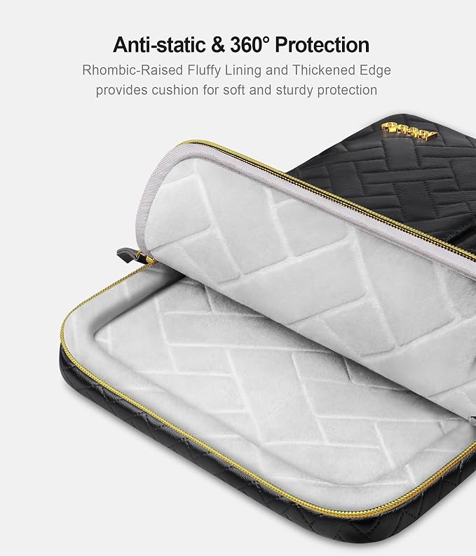 Lacdo 360° Protective Laptop Sleeve Case for 14 inch New MacBook Pro M5 Pro/Max A3426 A3427 (2026), M5/M4/M3/M2/M1 A3434 A3112 A3401 A3185 A2918, 13.8 inch Surface Laptop Computer Bag, Elegant Black