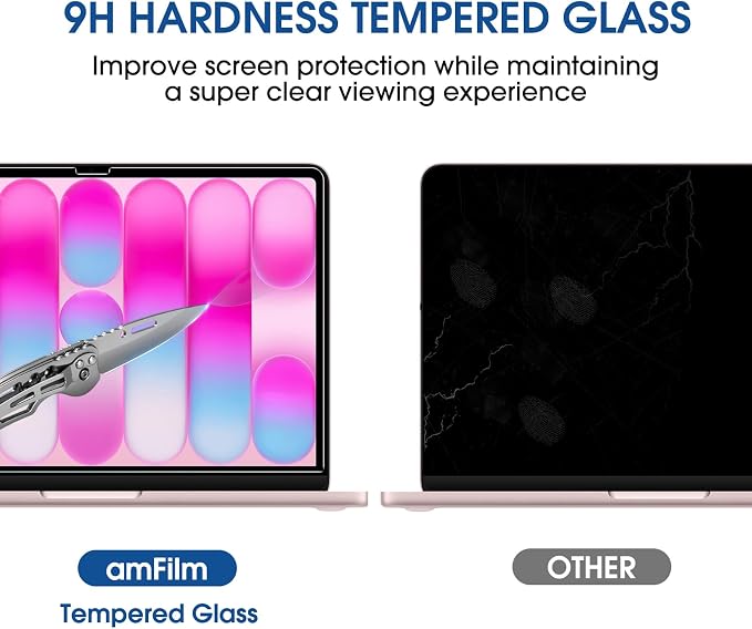 amFilm Designed for MacBook Neo 13-Inch (2026 Released) Tempered Glass Screen Protector [Zero Bubbles][9H Hardness][ Anti-Scratch][ Anti-Fingerprint], 1 Pack