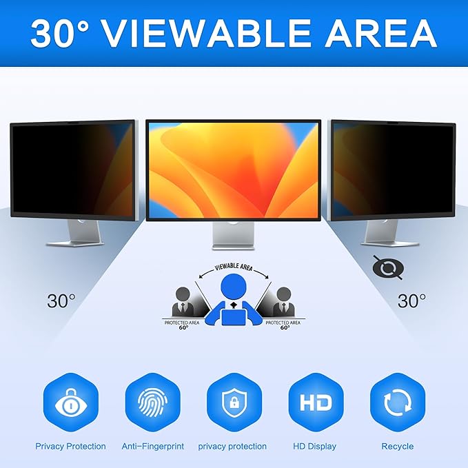 ZOEGAA 27 inch iMac Privacy Screen Filter for Studio Display, Removable Computer Screen Privacy Shield and Anti-Glare Screen Protector