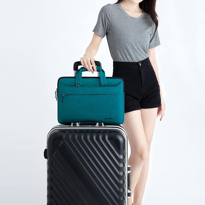 DOMISO 17.3 inch Laptop Messenger Shoulder Bag Tote Bag for Women for Men,Business Travel Work Computer Bag Chromebook Case Briefcase,Compatible with 17 inch HP Dell Lenovo ASUS, Teal