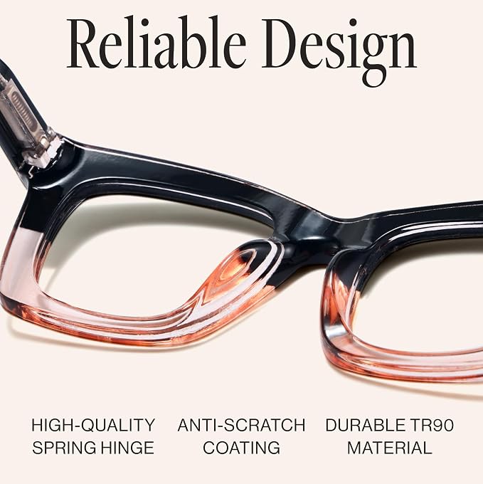 CCVOO 1.75 Style Reading Glasses for Women, Stylish Eyeglasses, Blue Light Readers for Women, Cheaters, (A1 Mix)