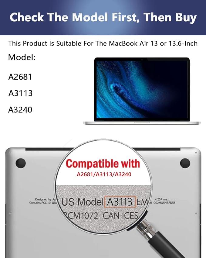 Magnetic Privacy Screen Protector for MacBook Air 13.6/13 Inch (2022-2026, M2, M3,M4,M5), Removable Matte Laptop Privacy Filter Shield with MacBook Air 13.6 Inch, Anti Blue Light and Glare