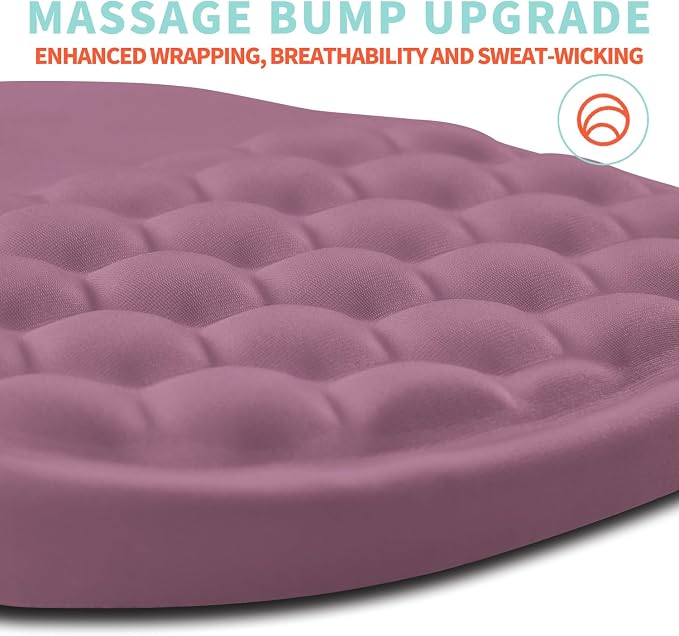Ergonomic Mouse Pad Wrist Support with Memory Foam Massage Bulge, Carpal Tunnel Pain Relief Mousepad Wrist Rest for Mouse(12x8 inch, Dark Pink)
