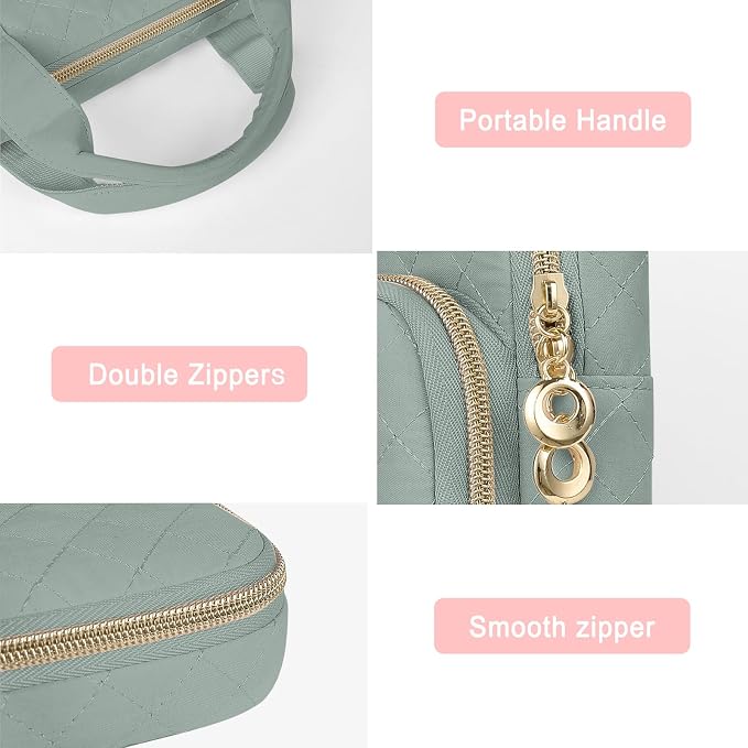 MOSISO 360 Protective Laptop Case 13.3 inch, 13-13.3 inch Laptop Sleeve Compatible with MacBook Air/Pro 13/Pro 14,HP Dell ASUS Lenovo, Square Quilted Bag Cover with 2 Pockets&Handle&Belt,Antique Green