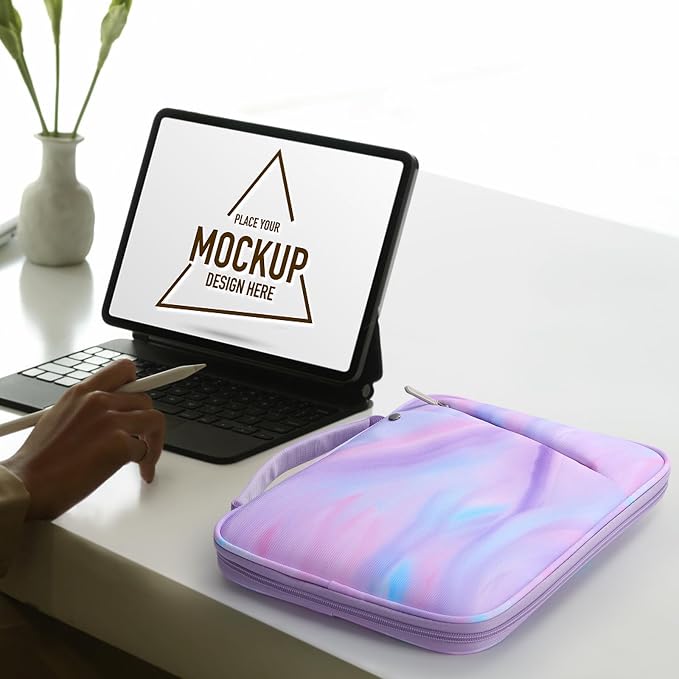 MoKo 9-11 Inch Tablet Sleeve Carrying Case with Handle, Padded Protective Travel Bag for New 11-inch iPad Air 4 2026/Pro M5/ A16, iPad 10th/Air 5/4th 10.9, i-Pad 9/8th 10.2,Tab S9/S8 11,Fantasy Purple