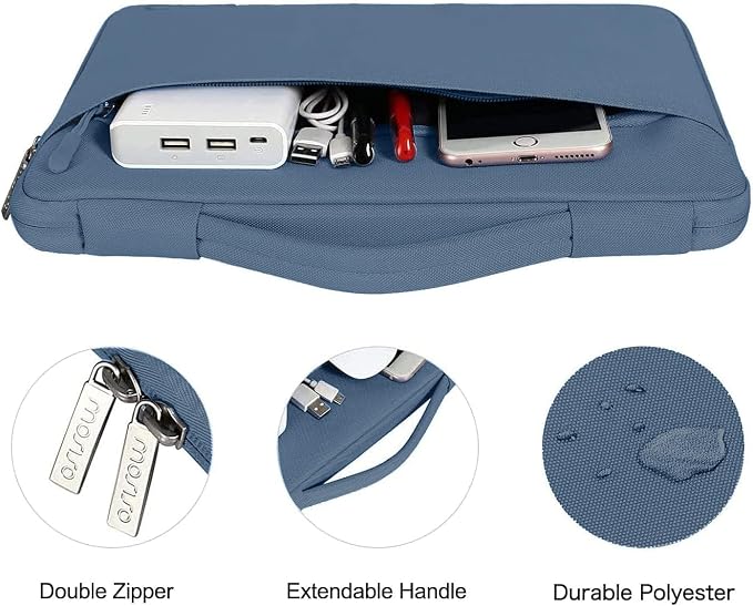 MOSISO Compatible with MacBook Air 15 inch Case M5 2026 M4 2025 M3 M2 2024 2023 A3448 A3241 A3114 A2941,Protective Hard Shell&Carrying Sleeve Bag&Keyboard Cover&Webcam Cover&ScreenFilm, Steel Blue