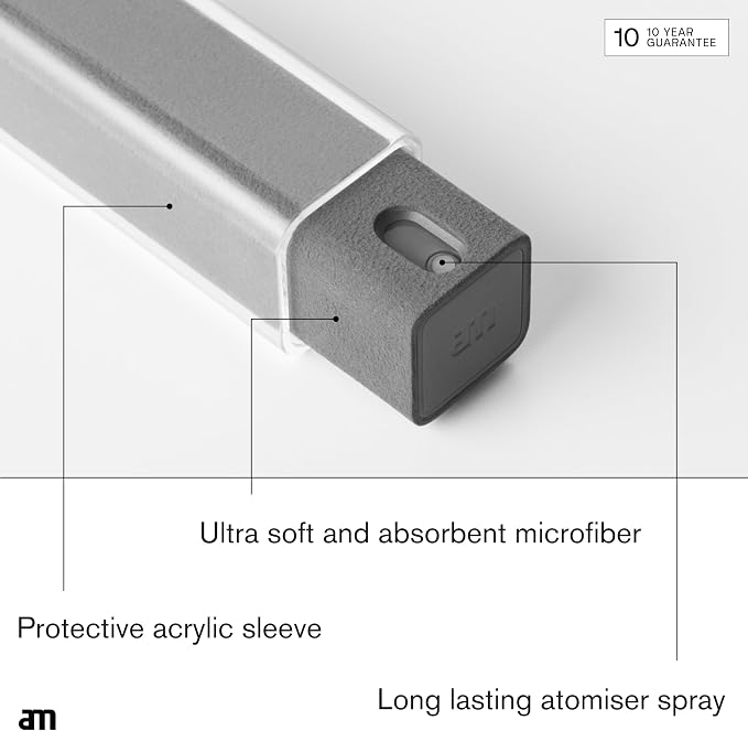 am Screen Cleaner Mist Spray with Microfiber Cloth – Alcohol-Free Screen Cleaning Kit for Phones, Tablets, Laptops, TVs & Car Displays, 3 Pack, Gray
