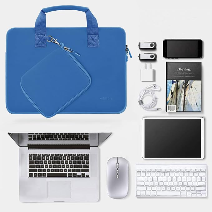 11.6 12.9 13 inch Elastic Laptop Sleeve with Small Case Compatible with 13 inch MacBook Neo Air Pro M5/M4/M3/M2/M1, iPad 13 12.9, XPS 13 and Most 11.6 12.9 13 inch Notebooks Tablets,Jewerl Blue