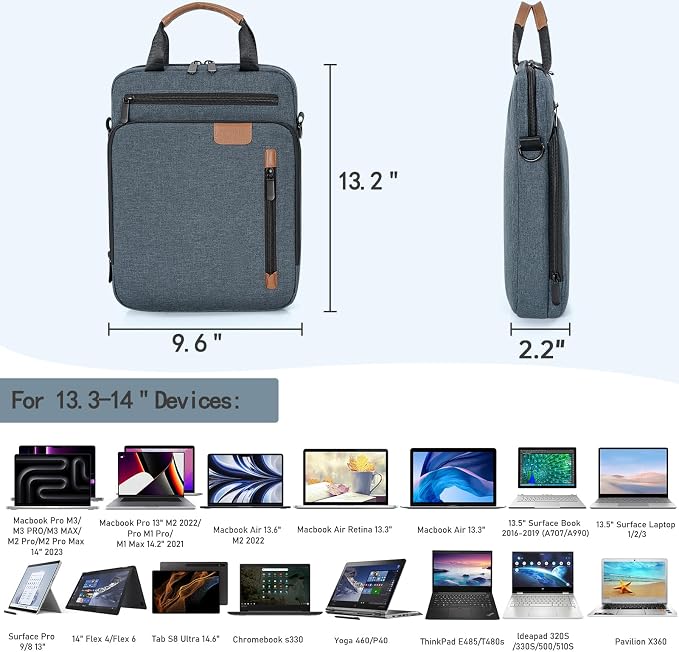 13.3-14 Inch Laptop Sleeve Bag, Padded Carrying Case for New MacBook Neo 13" (A18 Pro), MacBook Pro 14" M5/M4/M3/M2 14" /13", MacBook Air 13.6"/14" M5/M4/M3/M2 2026-2022, Surface Pro AI PC/9/8 13"