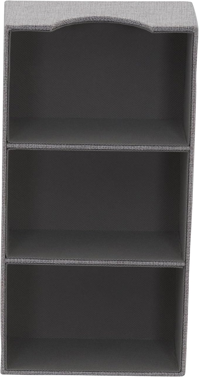 Household Essentials Grey 727-1 Deep 3 Section Drawer Organizer Box for Storage | 12 in x 6.13 in x 3.13