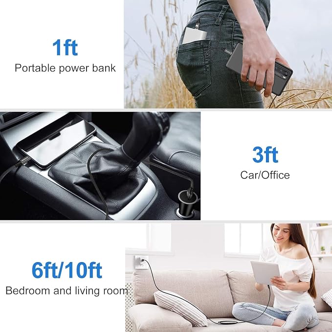 USB Type C Cable 5-Pack 3FT, USB Type A to C Fast Car Charger Cords for Braided Fast Charging Cable CarPlay for 17/17 Pro/16e/16/15 Pro Max/Samsung Galaxy Note S20 S10 S9 S8 Plus LG V50 V40 G8 G7