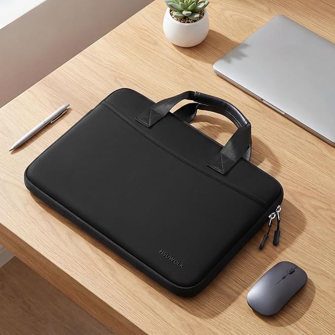 Laptop Case 16 inch,15-15.6 inch Laptop Sleeve Bag Compatible with MacBook Pro 16 M5 M4 M3 M2 M1,HP Dell Acer ASUS Lenovo Notebook,Neoprene Computer Bag with Handle&Curved Pocket, Black