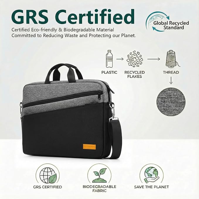 bagasin 17 17.3 inch Laptop Computer PC Shoulder Bag Carrying Case, Water-Repellent Fabric Briefcase, Lightweight Toploader, Business Casual or School