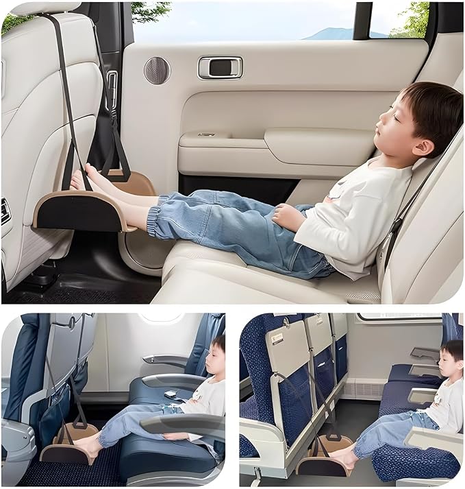 Car Foot Hammock, Adjustable Cute Bear Vehicle Headrest Seat Hanging Footrest with Adjustable Straps, Portable Auto Interior Leg Support Relax Pad, Universal for SUV RV Truck (Style2)