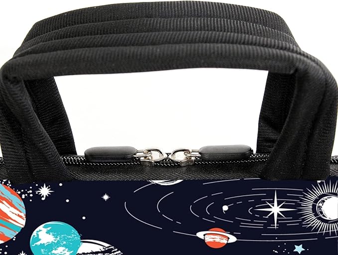 AMARY 13" 13.3" laptop sleeve chromebook case adjustable shoulder strap with handle accessory pocket (Galaxy-1)