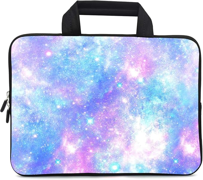 15.6" Laptop Sleeve 14" 15" 15.4" Chromebook Case Ultrabook Case Notebook Sleeves PC Messenger Bag (Pink galaxys)
