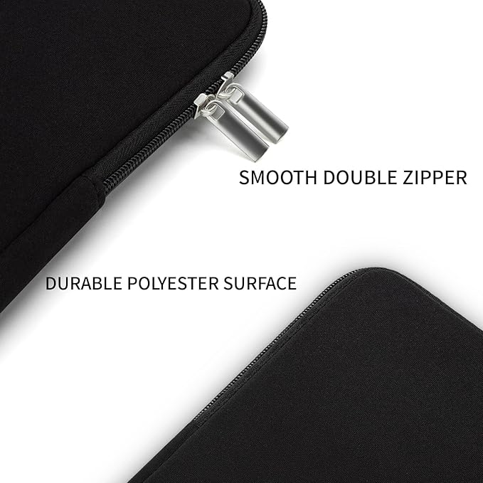 RAINYEAR 15.6 Inch Laptop Sleeve Protective Case Soft Carrying Zipper Bag Cover with Accessories Pouch, Compatible with 15.6" Notebook Computer Chromebook (Black)