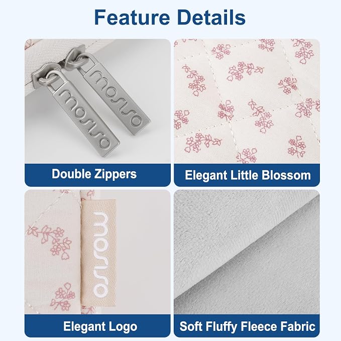 MOSISO Laptop Case 16 inch, 15-15.6 inch Puffy Laptop Sleeve Bag Compatible with MacBook Pro 16 M5 M4 M3 M2 M1, HP Acer Dell Lenovo ASUS, Elegant Little Blossom Square Quilted Bag&Small Case, Pink