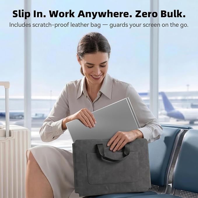 Laptop Screen Extender 15.6”, IPS Plug&Play Portable Monitor for Laptop, FHD 1080P Triple Monitor Extender, Ultra-Slim Travel Extended Screen for Business Work Study