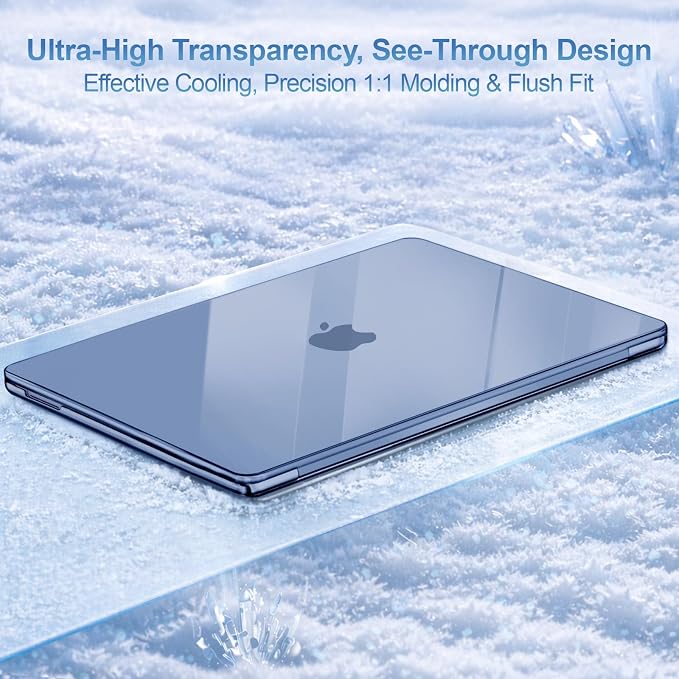 MOSISO Compatible with MacBook Neo Case 13 inch 2026 Release Model A3404 with A18 Pro Chip, 4 in 1 Kit Precision Fit Crack & Scratch Resistant Protective Hard Shell Case Cover, Crystal Indigo