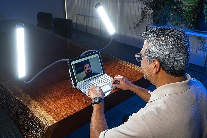 Fotodiox Selfie Starlite Stix TT Tabletop 125 Vlog Light Monitor Kit - Bi-Color Dimmable LED Wand Lights with 125cm Arms for Video Conferencing, Gaming, Makeup, YouTube, Live Streaming Video and More