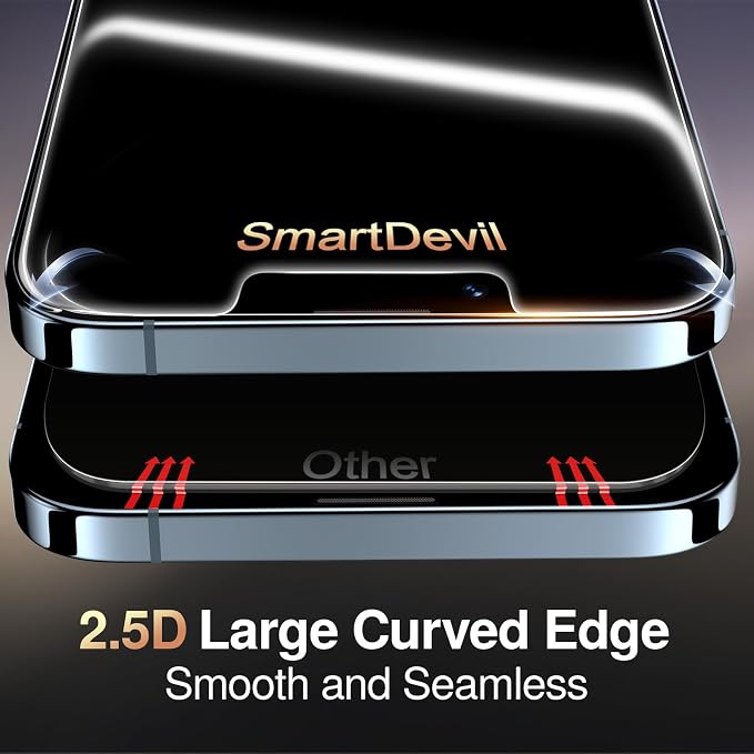 SMARTDEVIL 3 Pack Tempered Glass for iPhone 13 Pro Max Screen Protector, Military-Grade Shatterproof Protection, 9H Hardness, Fast & Easy Installation, Case Friendly Design
