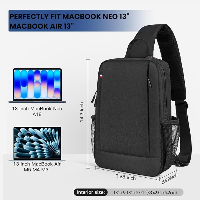 13 inch Laptop Sleeve Carrying Bag for 2026 MacBook Neo 13" A18 Pro, 2026-2022 MacBook Air 13.6 inch M5 M4 M3 M2 M1, Travel Protective Shoulder Case Bag with Accessory Pocket