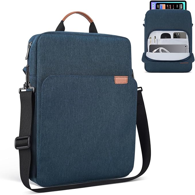 12.9-13 Inch iPad Carrying Bag for 2026 13 inch iPad Air M4 M3 M2 & iPad Pro M4 M5 with Magic Keyboard, iPad Pro 12.9, Travel Shoulder Sleeve Case Bag, Navy Blue