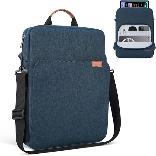 12.9-13 Inch iPad Carrying Bag for 2026 13 inch iPad Air M4 M3 M2 & iPad Pro M4 M5 with Magic Keyboard, iPad Pro 12.9, Travel Shoulder Sleeve Case Bag, Navy Blue