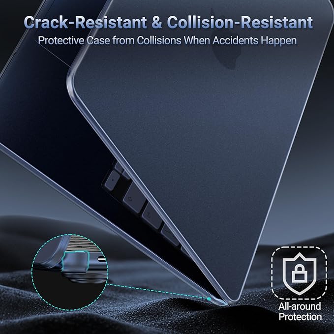 MOSISO Compatible with MacBook Neo Case 13 inch 2026 Release A3404, Seamlessly Closes Scratches & Fingerprints Resistant Hard Shell&Sixteen Grid Puffy Bag&Keyboard Skin&Type C&Screen Film, Indigo