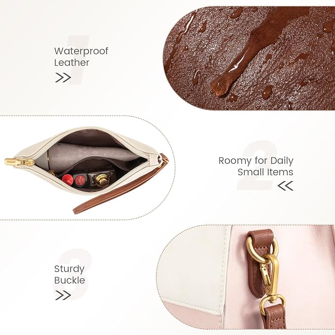 LOVEVOOK Laptop Bag for Women, 15.6 Inch Laptop Tote Bag, Vintage Leather Work Bags for Women, Waterproof Computer bag with Clutch Purse, Large Capacity Briefcase, Business Office Bag | Two-piece set