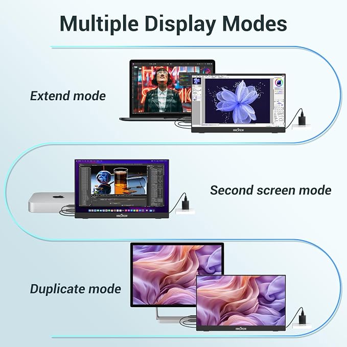 InnoView Portable Monitor, 15.6 Inch FHD 1080P HDMI USB C Second External Monitor for Laptop, Desktop, MacBook, Phones, Tablet, PS5/4, Xbox, Switch, Built-in Speaker with Protective Case