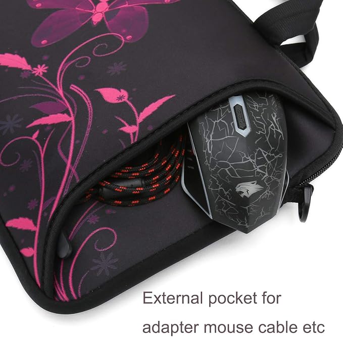 RICHEN 10 inch Messenger Bag Carrying Case Sleeve with Handle Accessory Pocket Fits 7 to 10-Inch Laptop/Notebook/ebooks/Kids Pad (7-10.2 inch, Nice Butterfly)
