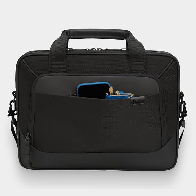 Dell EcoLoop Pro Classic Briefcase 14 - Fits up to 14 inch Laptops, Weather Resistant, Adjustable Shoulder Strap, 360º Foam Cushioning, Luggage Pass Through, Reflective Accent - Black