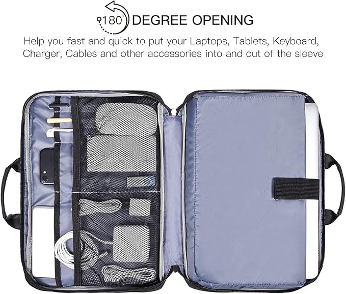 15.6 Inch Laptop Sleeve Bag, Men Women TSA Case for Macbook Pro 16 M5 M4 M3 M2 M1, Lenovo Ideapad 15.6, HP Envy/Victus 15.6, Acer Aspire/Nitro 5 15.6, Dell 15 16, ASUS Chromebook 15 16 Case, Black