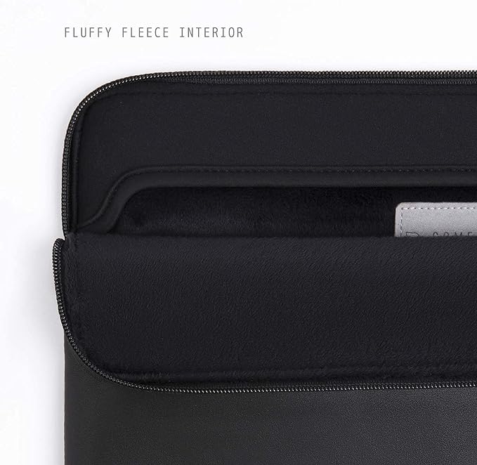 Comfyable Slim Protective Laptop Sleeve 14 Inch Snugly Compatible with MacBook Pro 14-inch M5 M4 M3 M2 M1 Pro/Max 2026-2021, PU Leather Bag Waterproof Cover Notebook Computer Case for Mac, Black