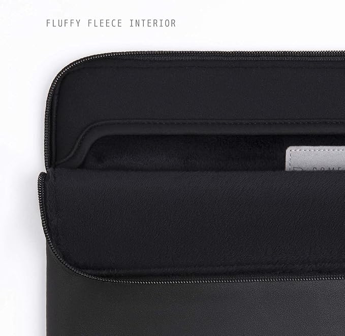 Comfyable Slim Protective Laptop Sleeve, PU Leather Bag Compatible with 15" MacBook Air (Snug Fit) M5 & 14" MacBook Pro M5 Pro/Max 2026 (Loose Fit), Black